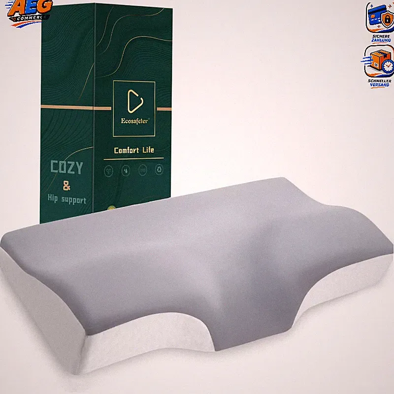 Kopfkissen Memory Foam Ergonomisch Nackenstützkissen Orthopädisch Grau 60x40 cm