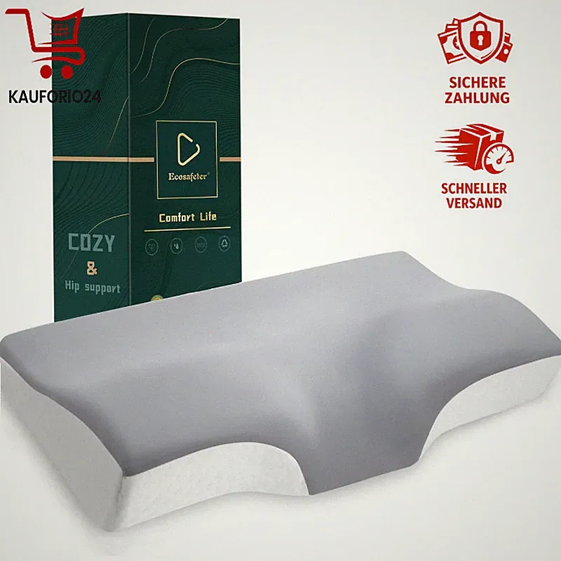 Kopfkissen Memory Foam Ergonomisch Nackenstützkissen Orthopädisch Grau 60x40 cm