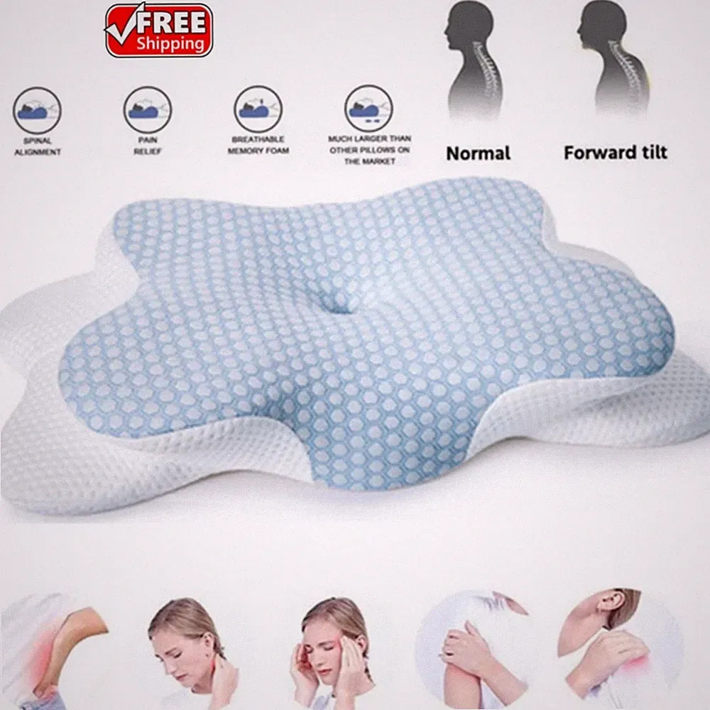 Kopfkissen Memory Foam Kissen Nackenstützkissen Orthopädisches Kissen 62x36x13cm