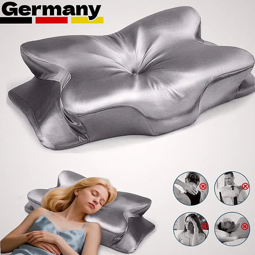 Kopfkissen Memory Foam Kissen Nackenstützkissen Orthopädisches Kissen Silbergrau
