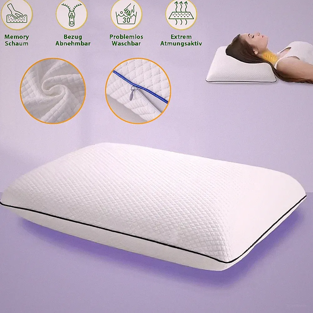 Kopfkissen Memory Foam Kissen Nackenstützkissen Schlafkissen Mit Reißverschluss