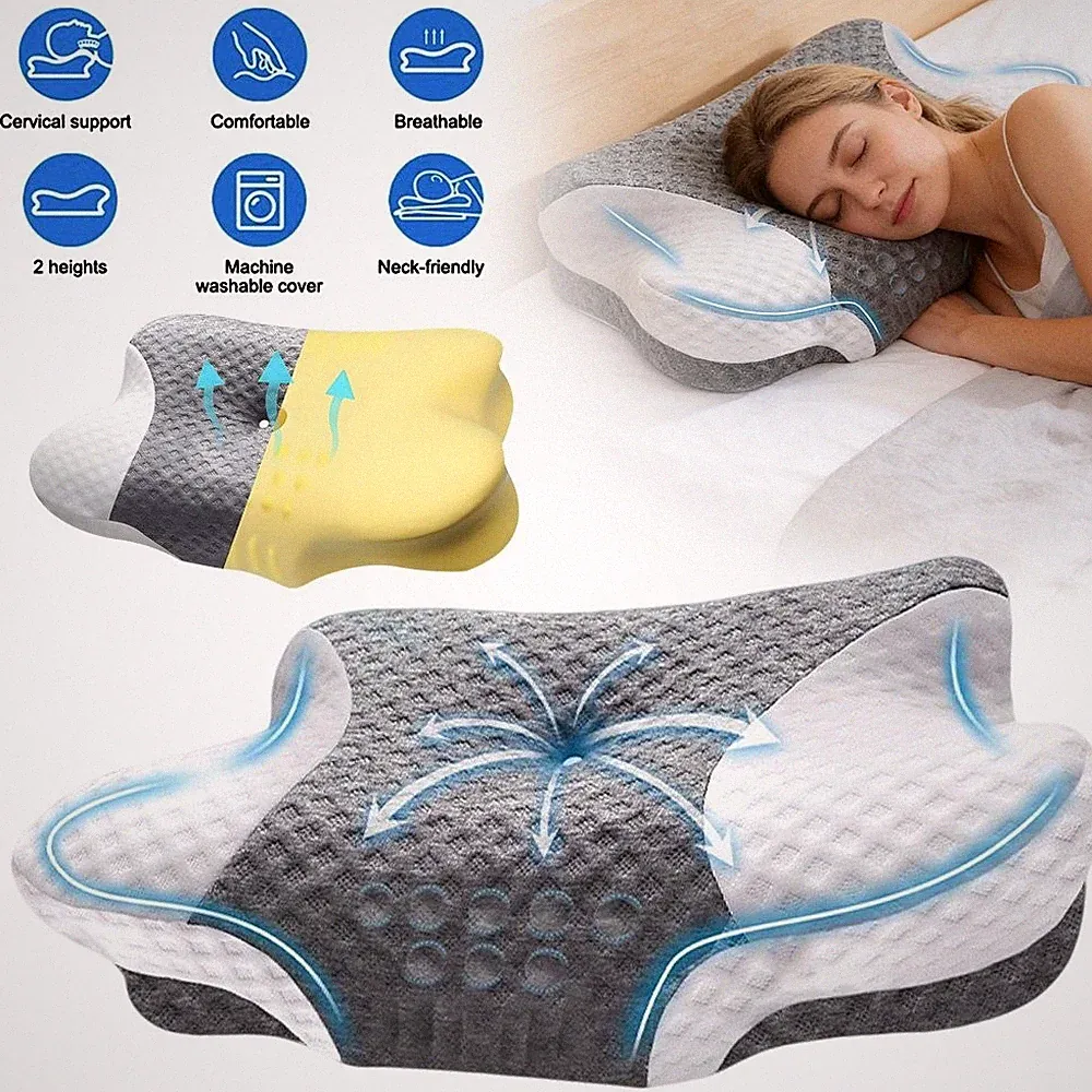 Kopfkissen Memory Foam Körper Nackenstützkissen Ergonomisch Soft Antibakteriell