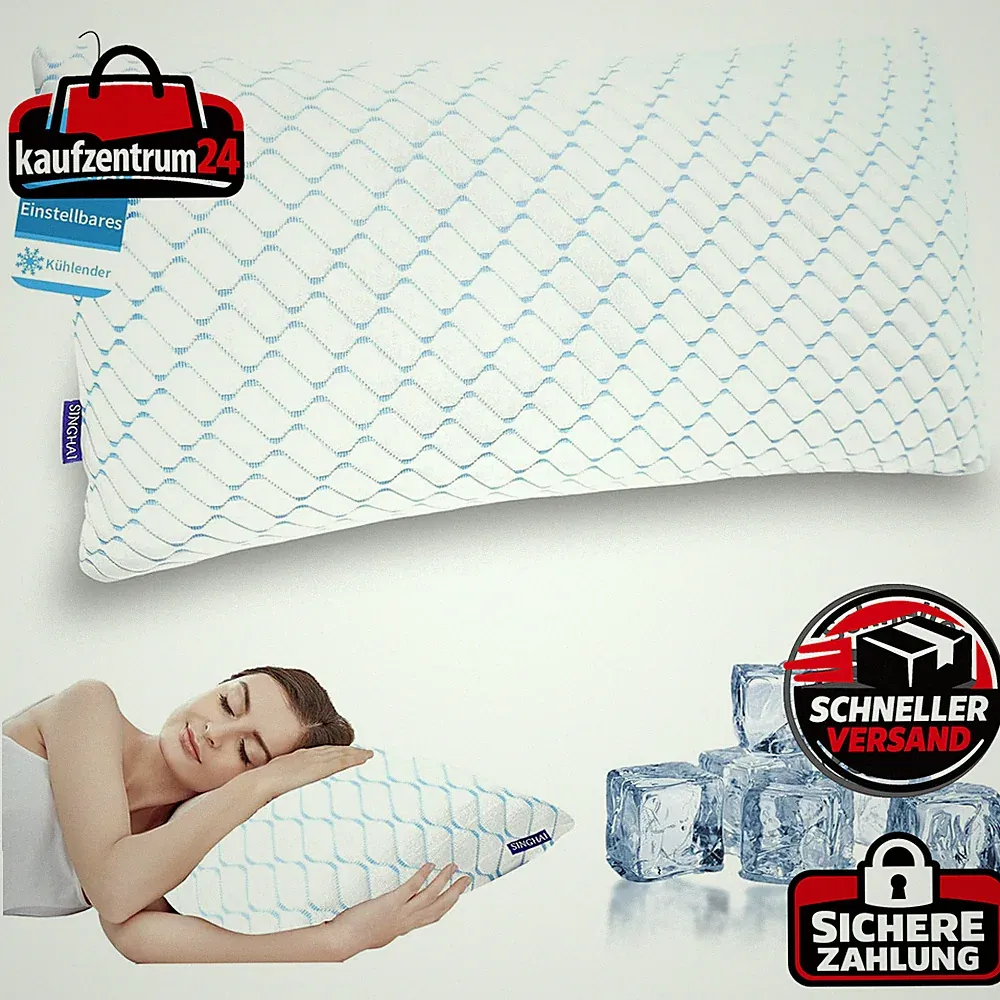 Kopfkissen Memory Foam Kühlend Flach Nackenkissen 40x60 cm Orthopädisch