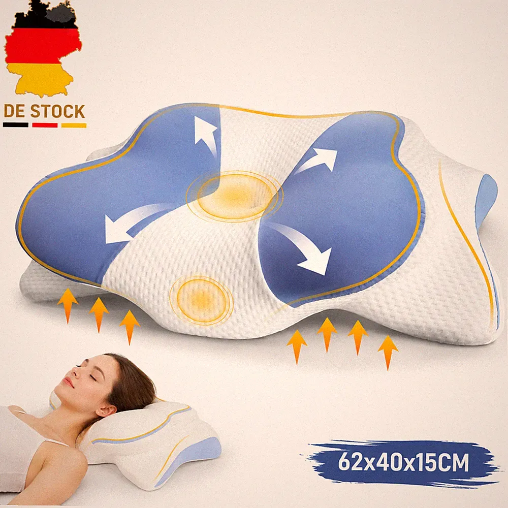 Kopfkissen Memory Foam Nackenkissen Für Bauchschläfer Ergonomisches 62 x 40 cm
