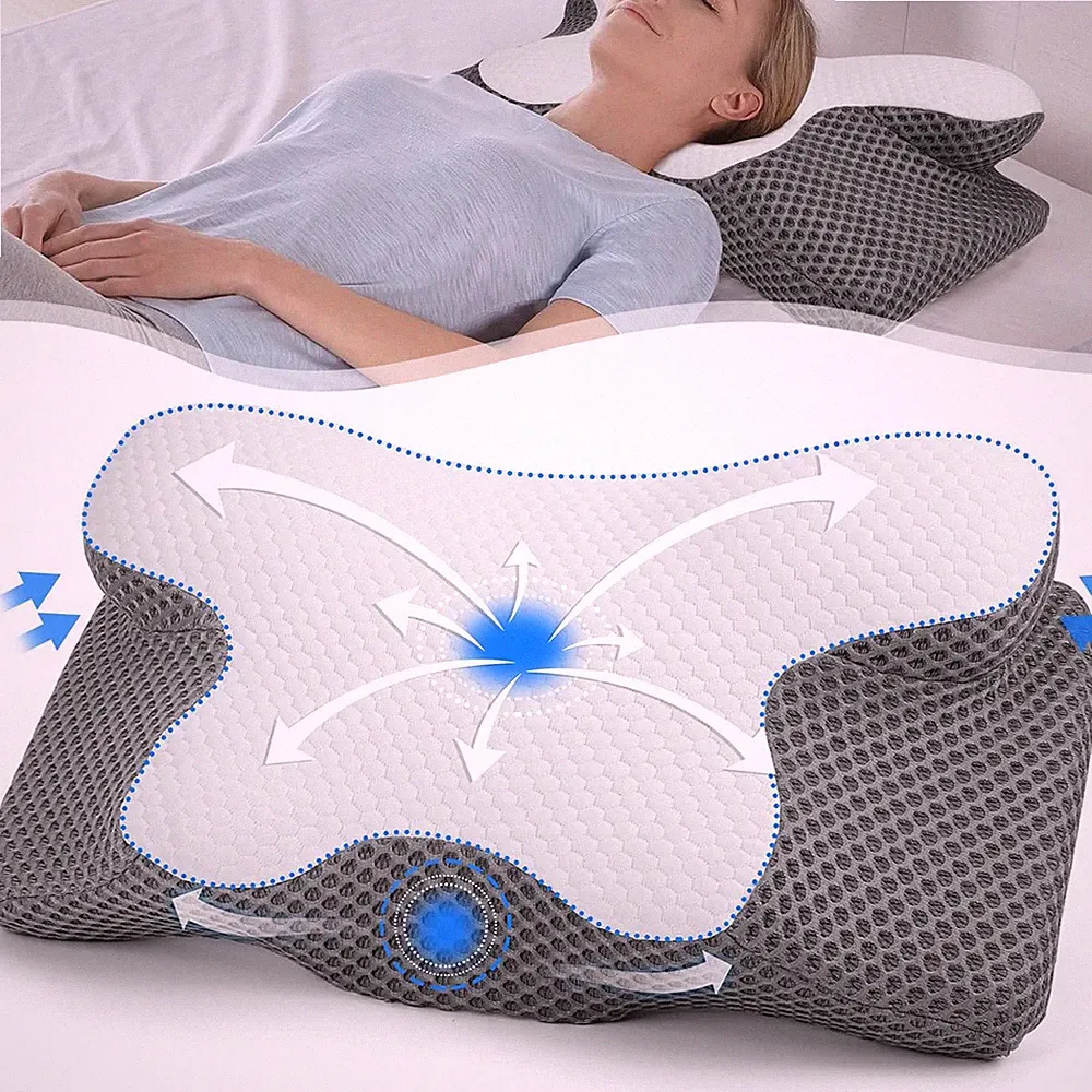 Kopfkissen Memory Foam Nackenstützkissen Orthopädisches Kissen für Seiten,Rücken