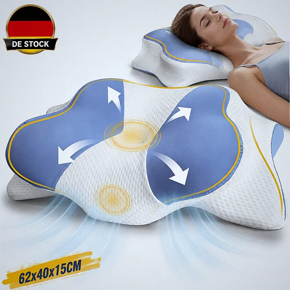 Kopfkissen Memory Foam Orthopädisch Für Bauchschläfer Nackenkissen 62 x 40 cm