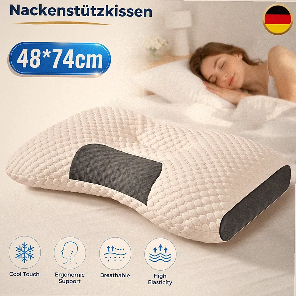 Kopfkissen Nackenkissen 48x74cm Orthopädisch Kühlend Seitenschläferkissen DHL
