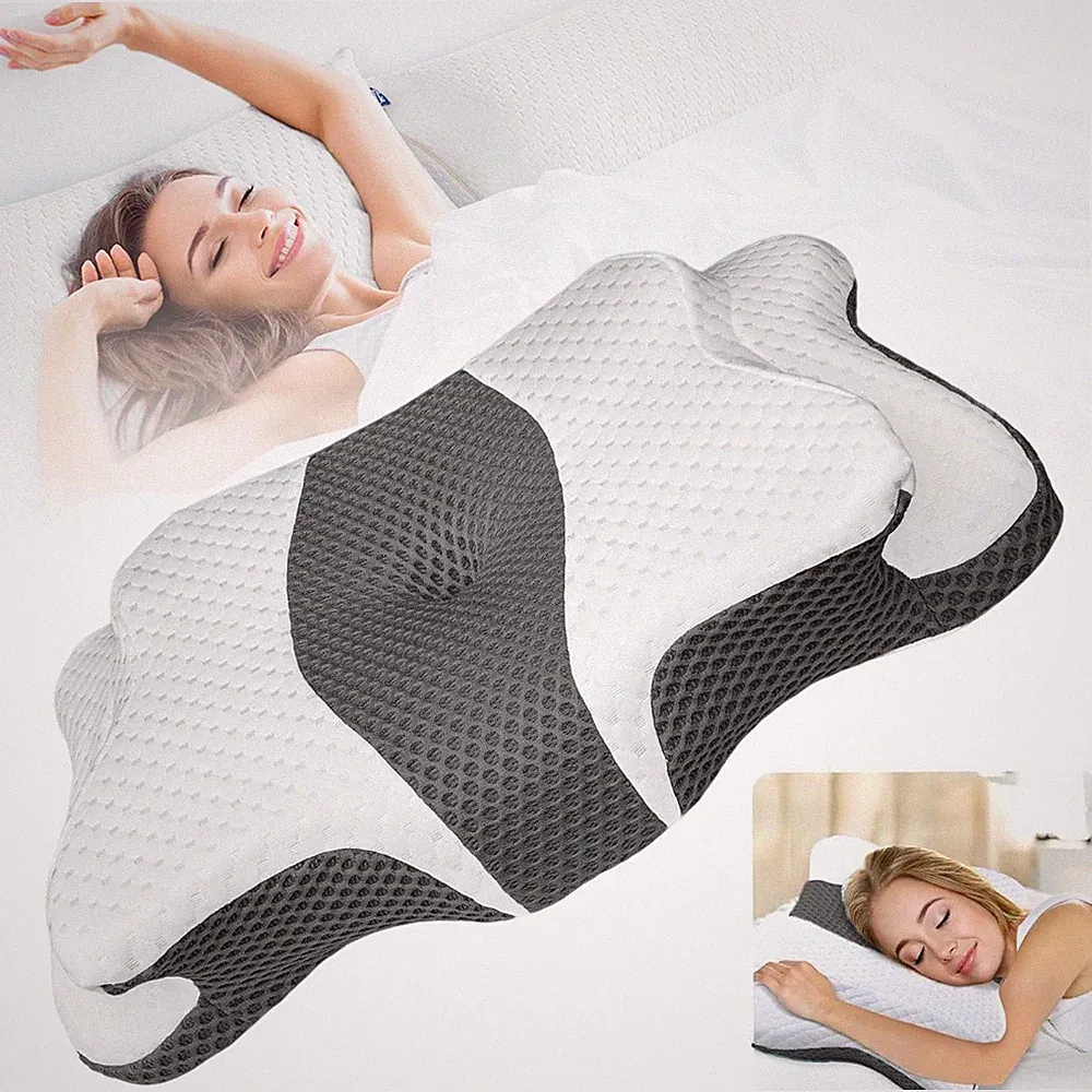 Kopfkissen Nackenkissen Memory Foam Kissen Orthopädisch Schmetterlingskissen