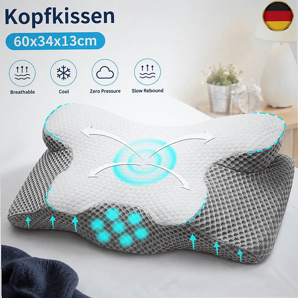 Kopfkissen Nackenkissen Orthopädisch Druckentlastend Atmungsaktiv Seitenschläfer