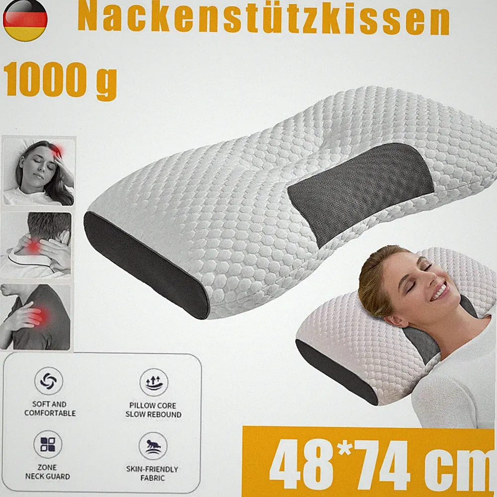 Kopfkissen Nackenkissen Orthopädisch Nackenstützkissen Kopfkissen 48*74cm 1000g