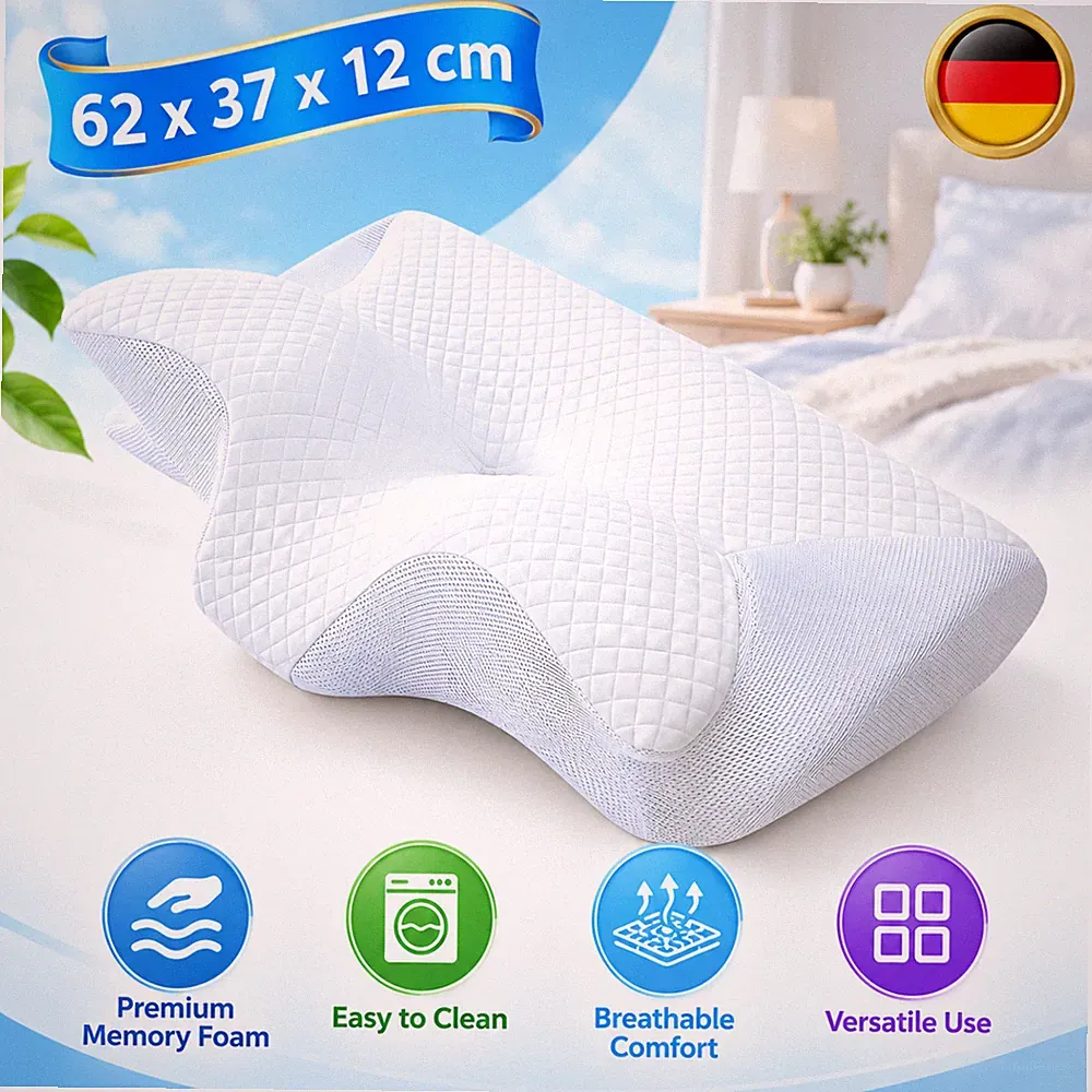 Kopfkissen Nackenstützkissen Memory Foam Orthopädisch Waschbar Abnehmbarer NEU