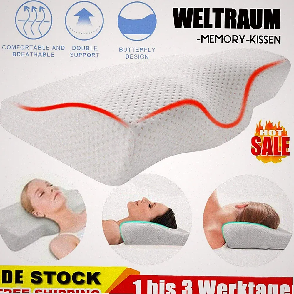 Kopfkissen Nackenstützkissen Orthopädisches Nackenkissen Foam Kissen 50x30x10cm