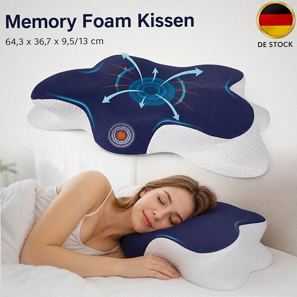 Kopfkissen Orthopädisch Ergonomisch Nackenstützkissen Atmungsaktiv Abnehmbar Neu