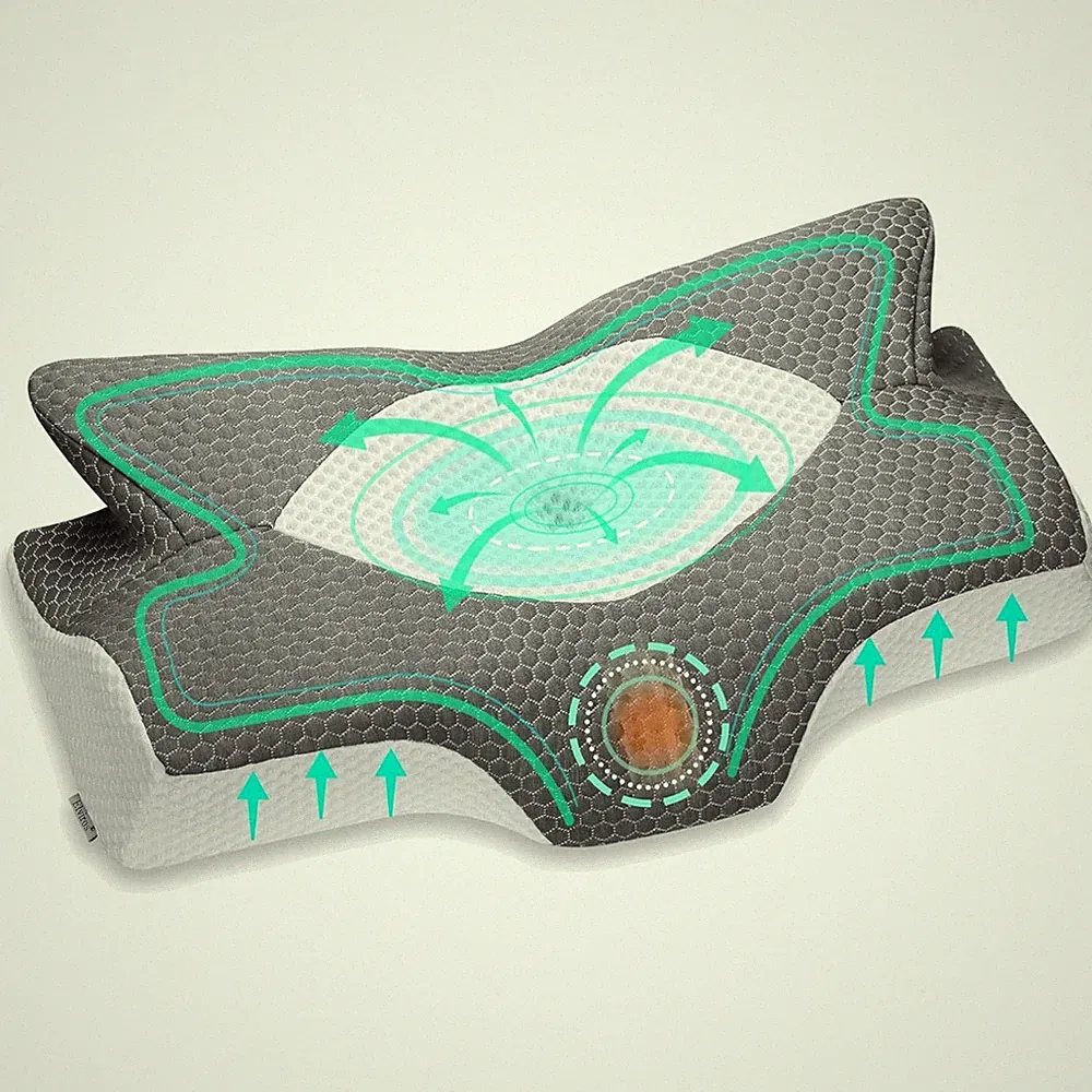 Kopfkissen Orthopädisch Memory Foam Nackenschmerzen, Seitenschläfer Kissen