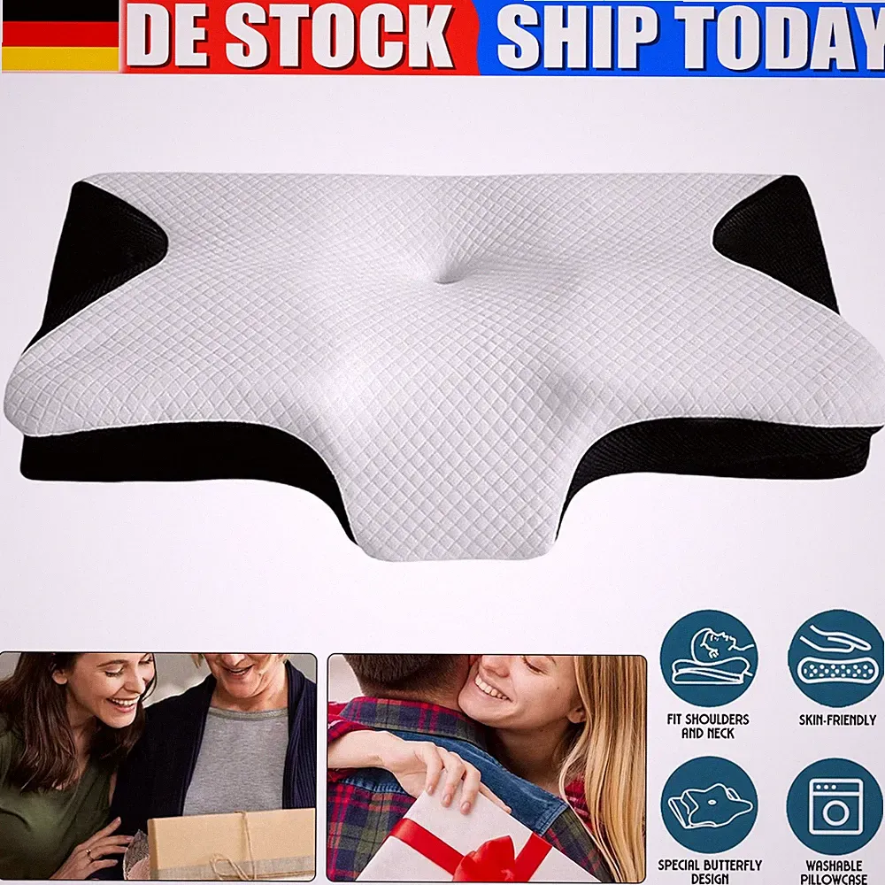 Kopfkissen Orthopädisches Kissen Schmerzlindernd Ergonomisch für Nackenschmerzen