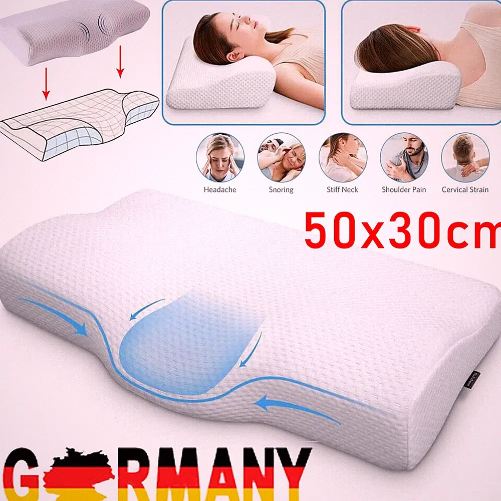 Kopfkissen Orthopädisches Nackenkissen 50x30cm - Gel Memory Foam | Nackenstütze