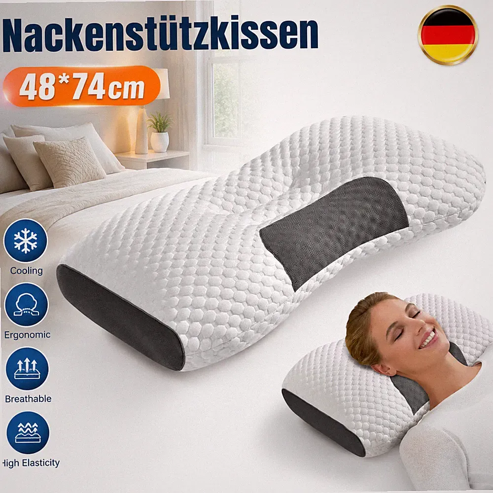 Kopfkissen Schlafkissen Nackenkissen Orthopädisch Nackenstützkissen 48*74cm DHL