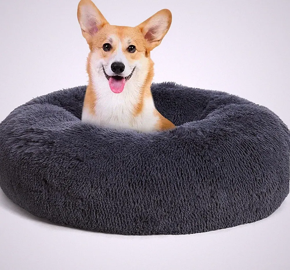 Kuscheliges Hundekissen für Haustiere, Rundes Hundesofa, 70 cm Ø, Orthopädisch