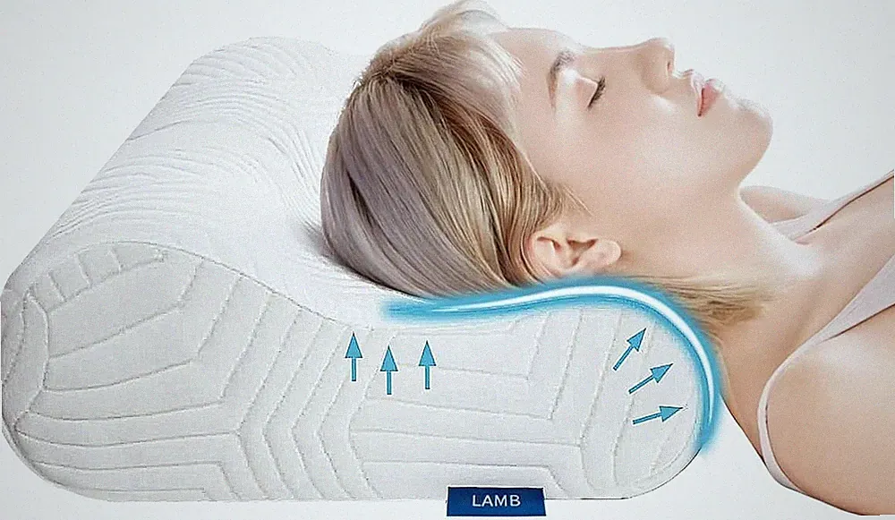 LAMB Nackenkissen Kopfkissen, Höheneinstellbares Memory Foam Nackenstützkissen S