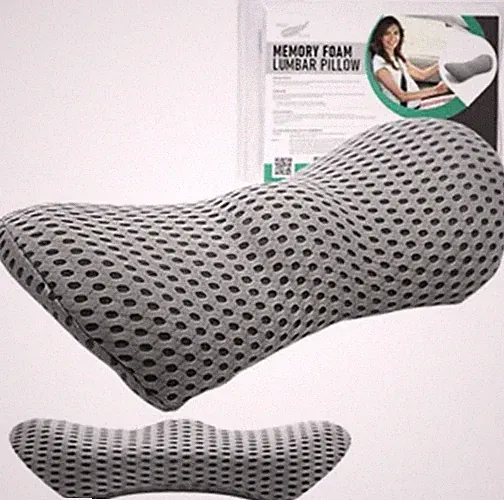 Lendenkissen aus Memory Foam GRAU - Orthopädisches Rückenkissen zum Schlafen