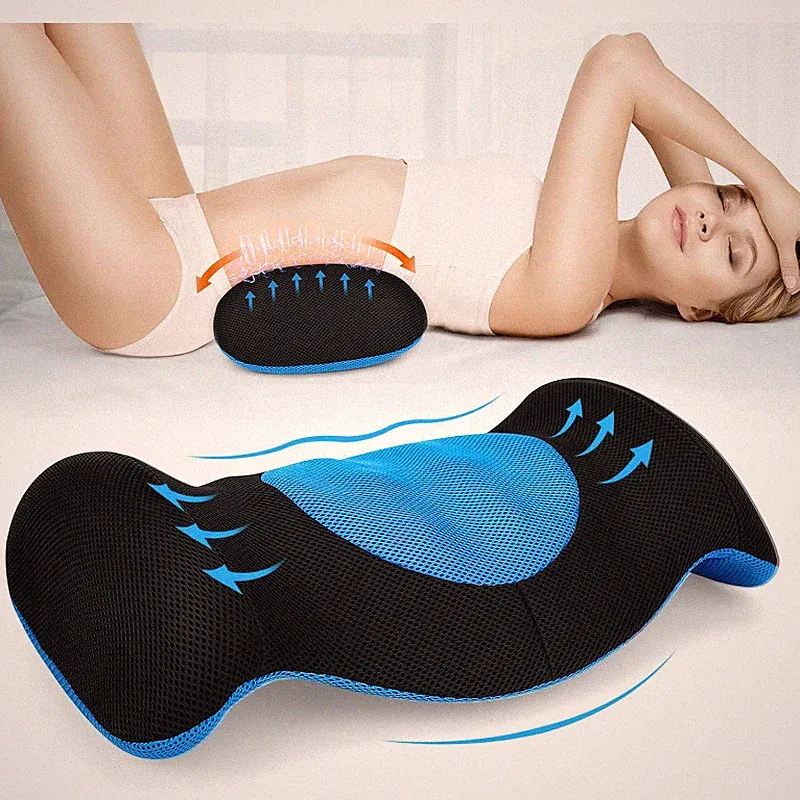 Lendenkissen Ergonomisch Orthopädisch Memory Foam Blau für Sofa Stuhl Auto Büro