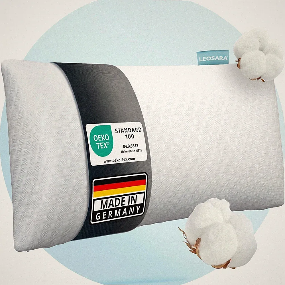 LEOSARA® Ergonomisches Kissen 40x80x13cm Kopfkissen