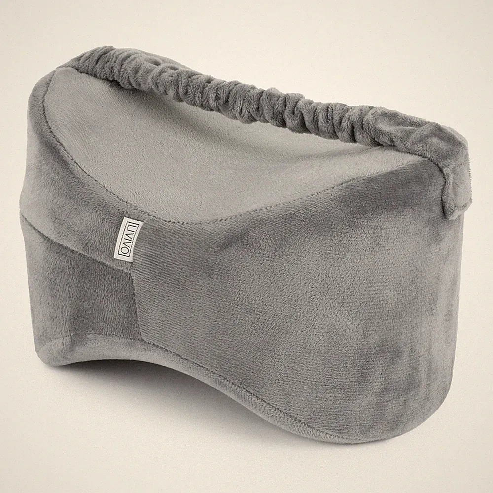 LIVIVO Beinkissen grau Memory Foam Kniekissen für Seitenschlaf Schmerzlinderung