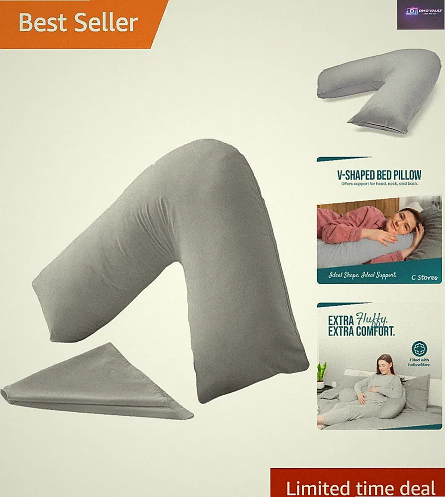 Luxuriöses orthopädisches V-förmiges Kissen - Extra Dämpfung für Rücken- & Nackenstütze
