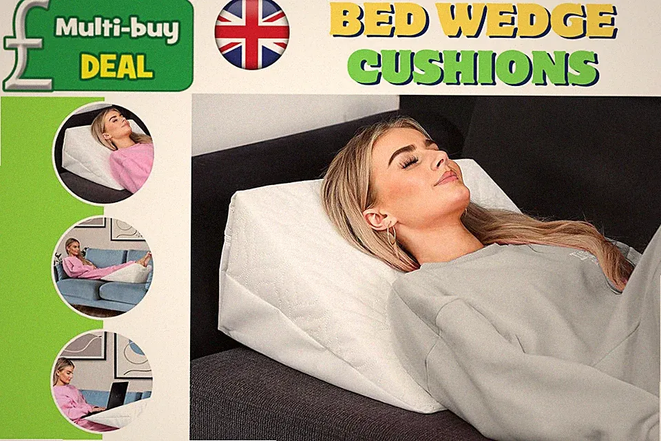 Luxus Bett Keil Kissen Groß Säurereflux Flex Unterstützung Orthopädisch Waschbar Bezug