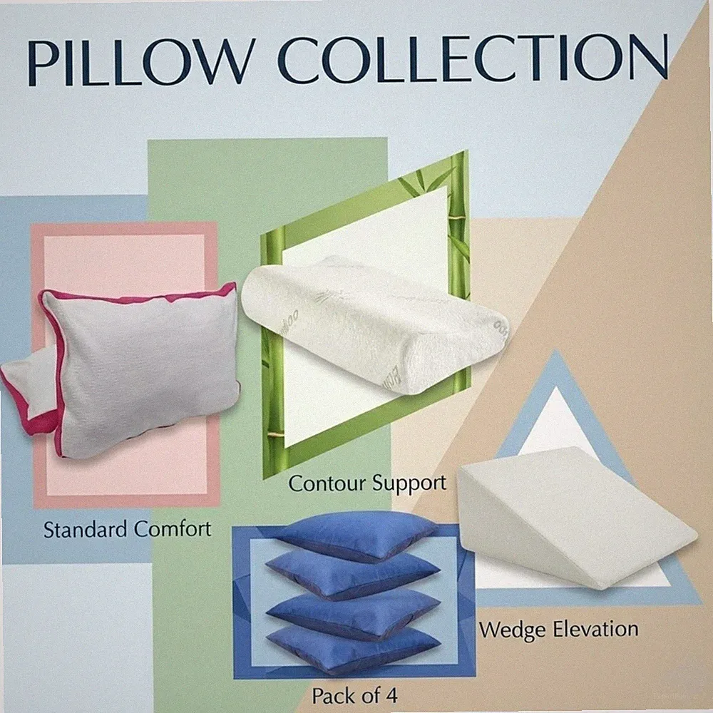 Luxus Kissen Memory Foam, Bambus, Orthopädischer Keil & Antiallergie Nackenstütze