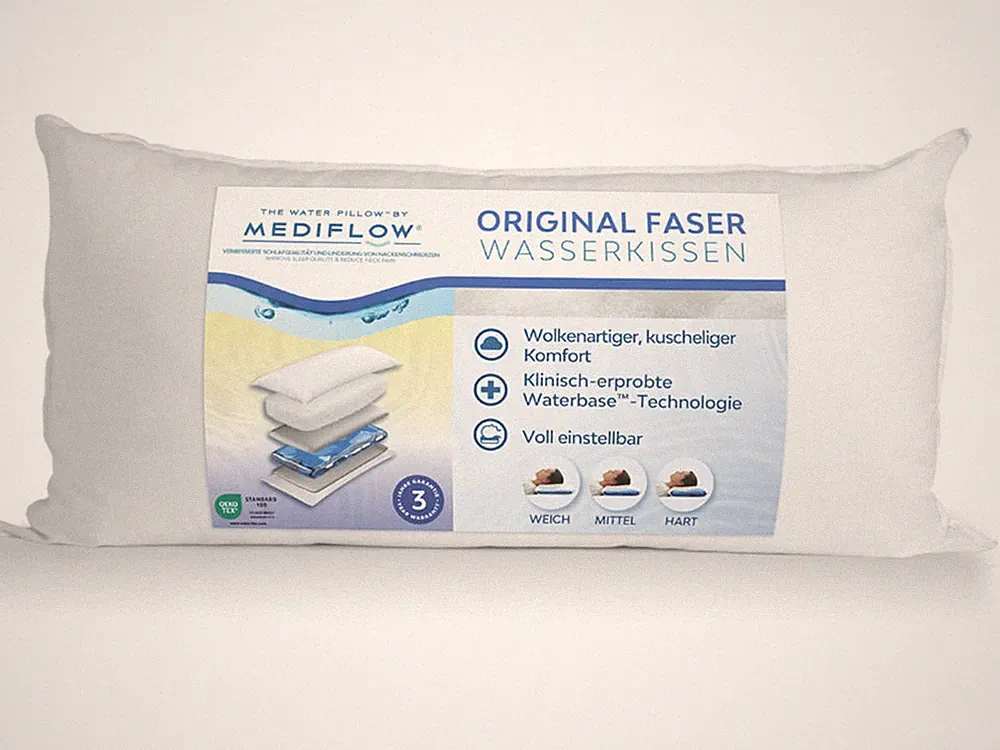 Mediflow Wasserkissen - Faserkissen - Linderung von Nackenschmerzen - geprüft
