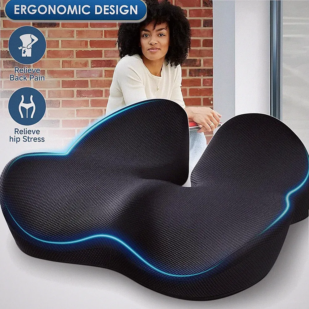 Memory Foam Autositzkissen Sitzpolster Stuhlkissen Steißbeinkissen Coccyx-Kissen