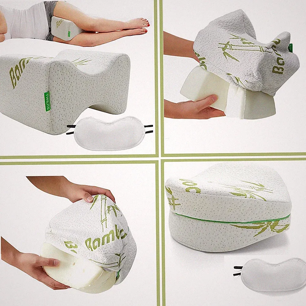 Memory Foam Bein Knie Kontur Bambus Komfort Kissen Orthopädisch Frei Augenmaske