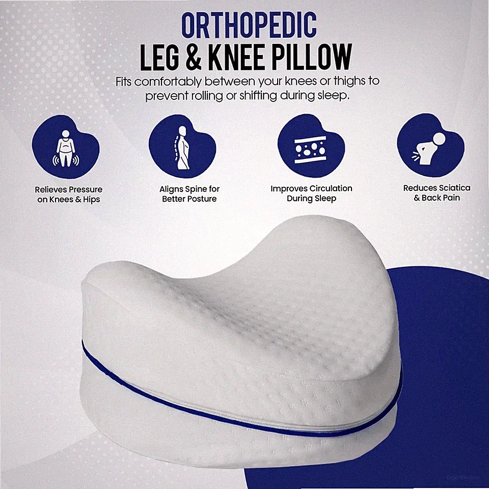 Memory Foam Beinkissen Orthopädisches Kniekissen - Unterstützung für Hüfte Knie Bein Knöchel