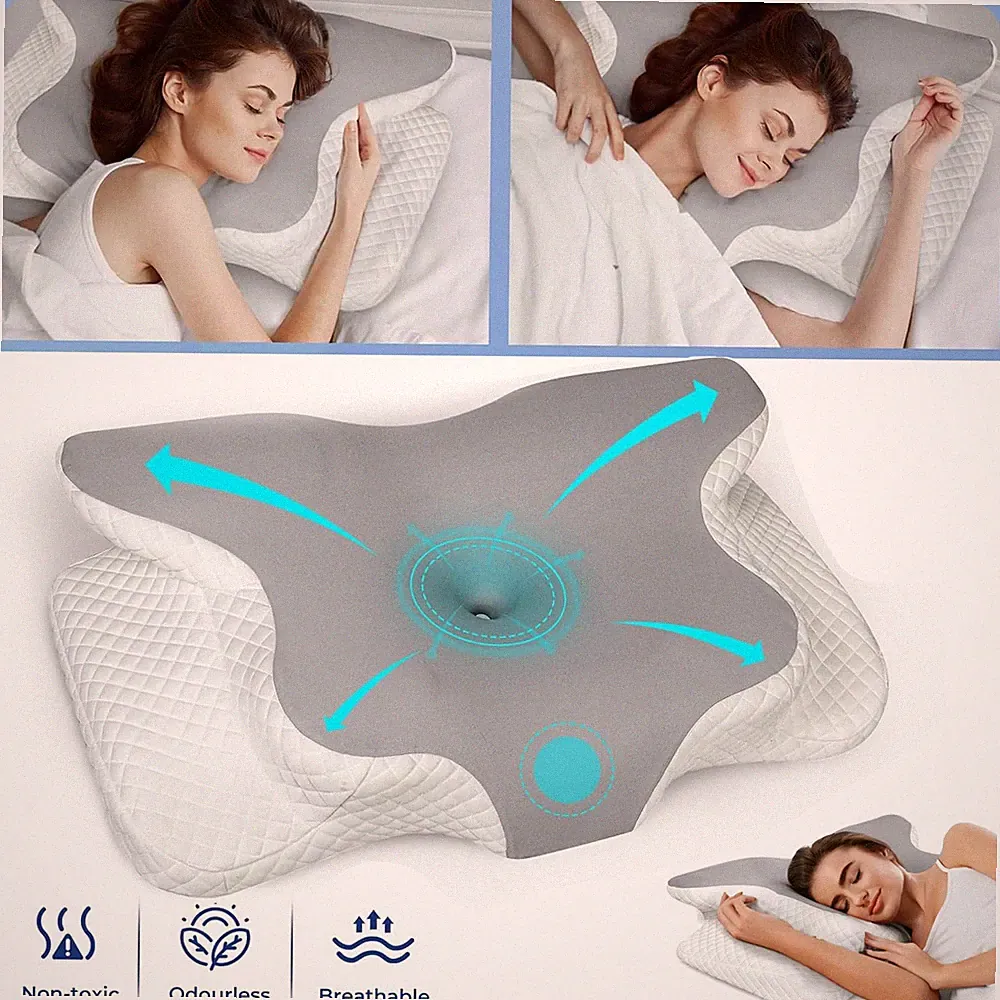 Memory Foam Kissen Ergonomisch Kopfkissen Seitenschläferkissen mit Nackenstütze