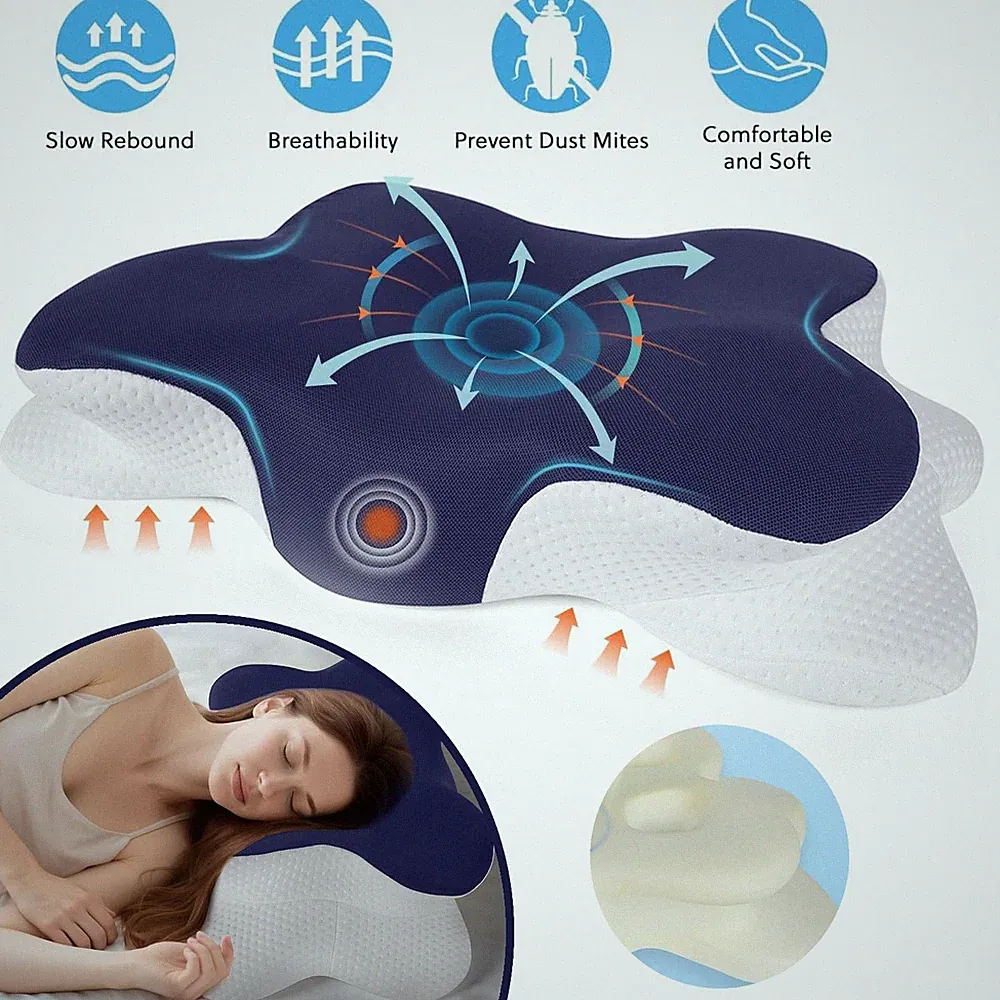 Memory Foam Kissen Kopfkissen Nackenstützkissen Orthopädisches Kissen für Bauch