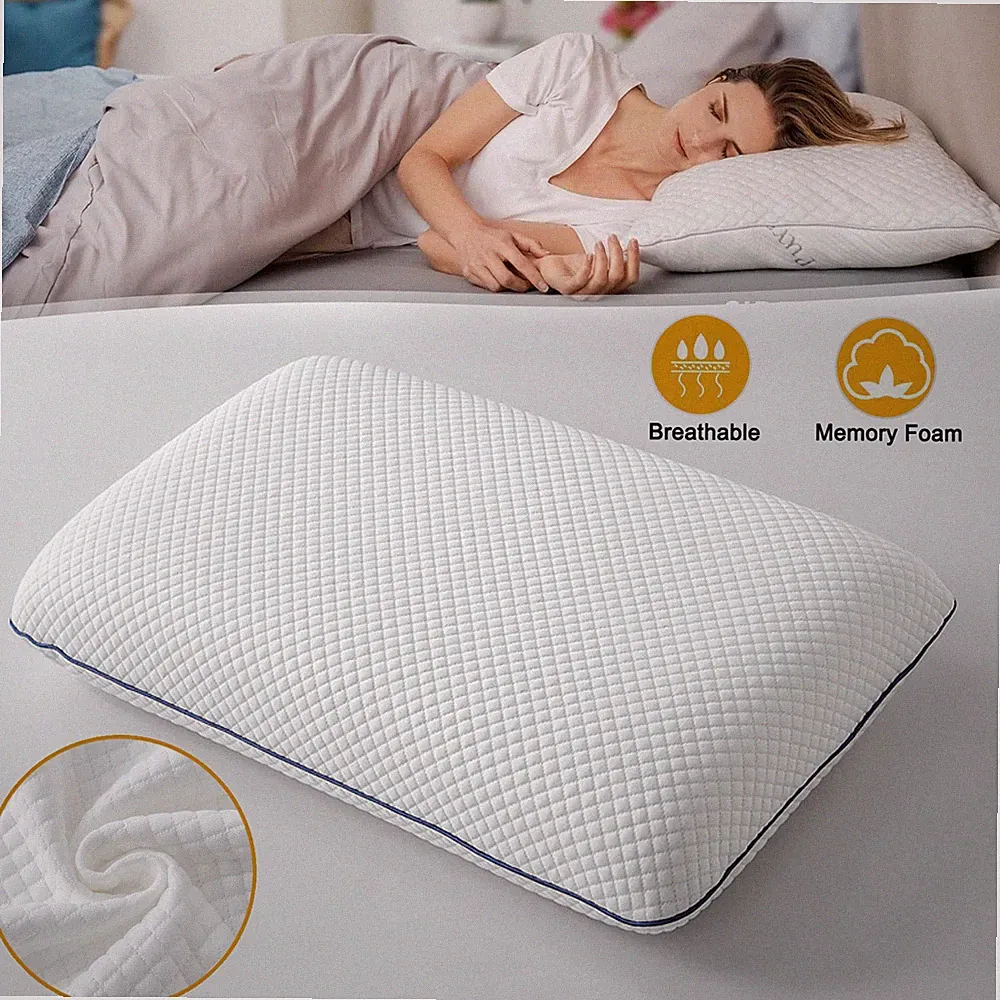 Memory Foam Kissen Nackenkissen Kopfkissen Antischnarchkissen mit Bezug 60*40cm