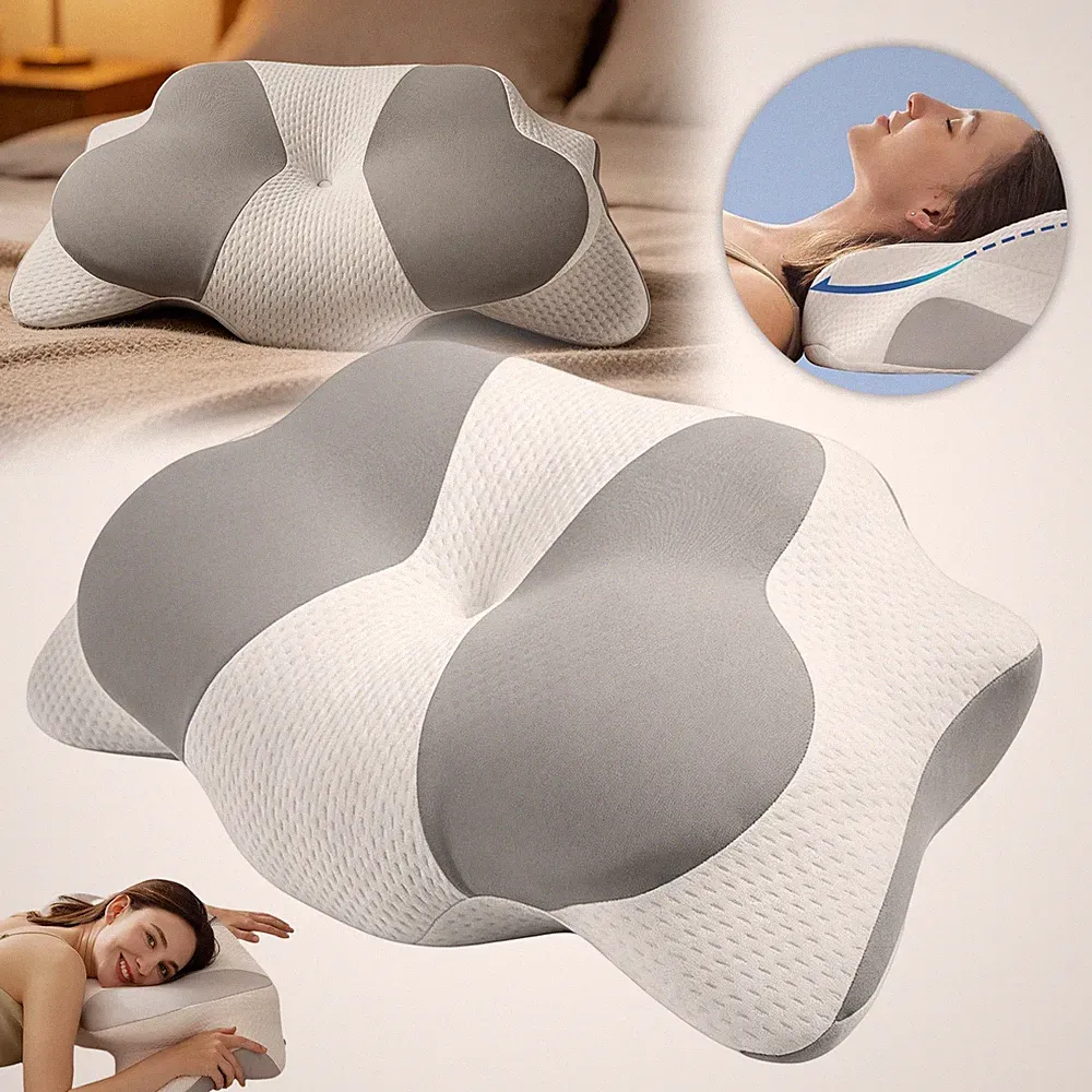Memory Foam Kissen Nackenkissen Seitenschläferkissen Waschbar Weich Atmungsaktiv