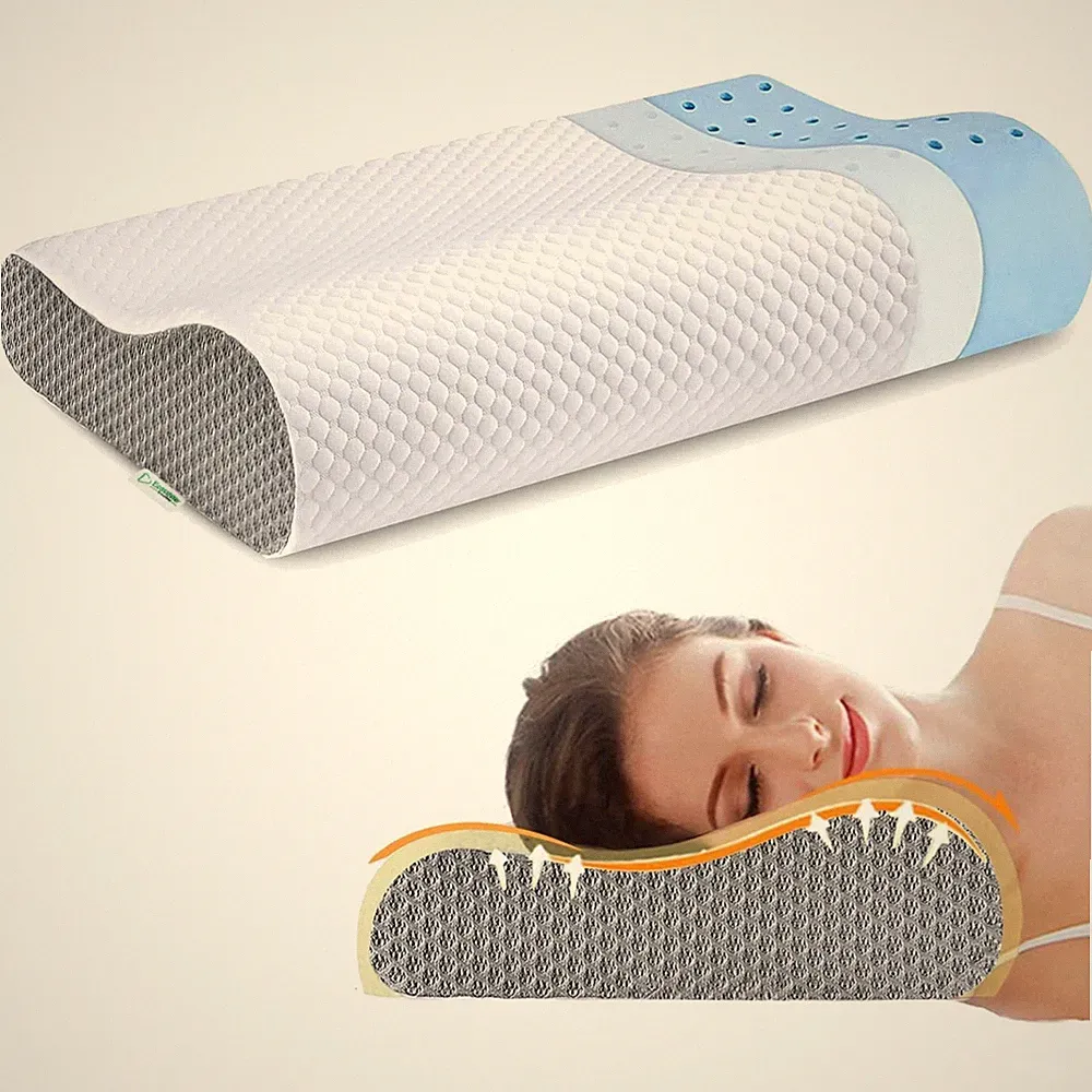 Memory Foam Kissen Orthopädisch Nacken Schulter Bezug waschbar gelb