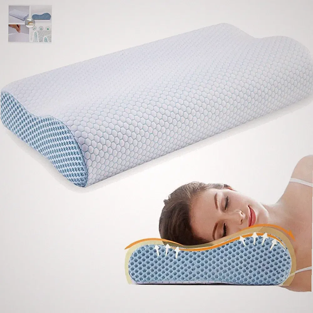 Memory Foam Kissen Orthopädisches Nackenstützkissen Baumwolle Bezug Komfort