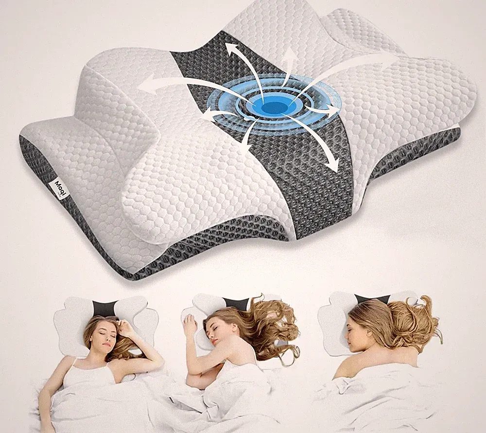 Memory Foam Kissen Reisekissen Memory Schaum Nackenstütze Atmungsaktiv Weich