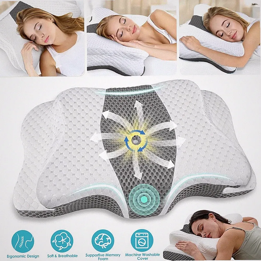 Memory Foam Kissen Reisekissen Memory Schaum Nackenstütze Orthopädisches Weich