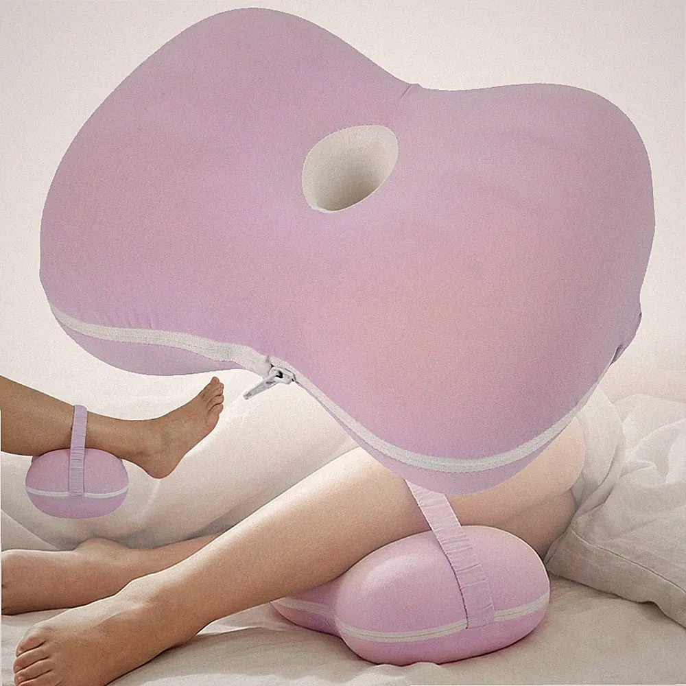 Memory Foam Knie Kissen Kniestützkissen Hüftkissen Stützt Beinkissen Abnehmbar