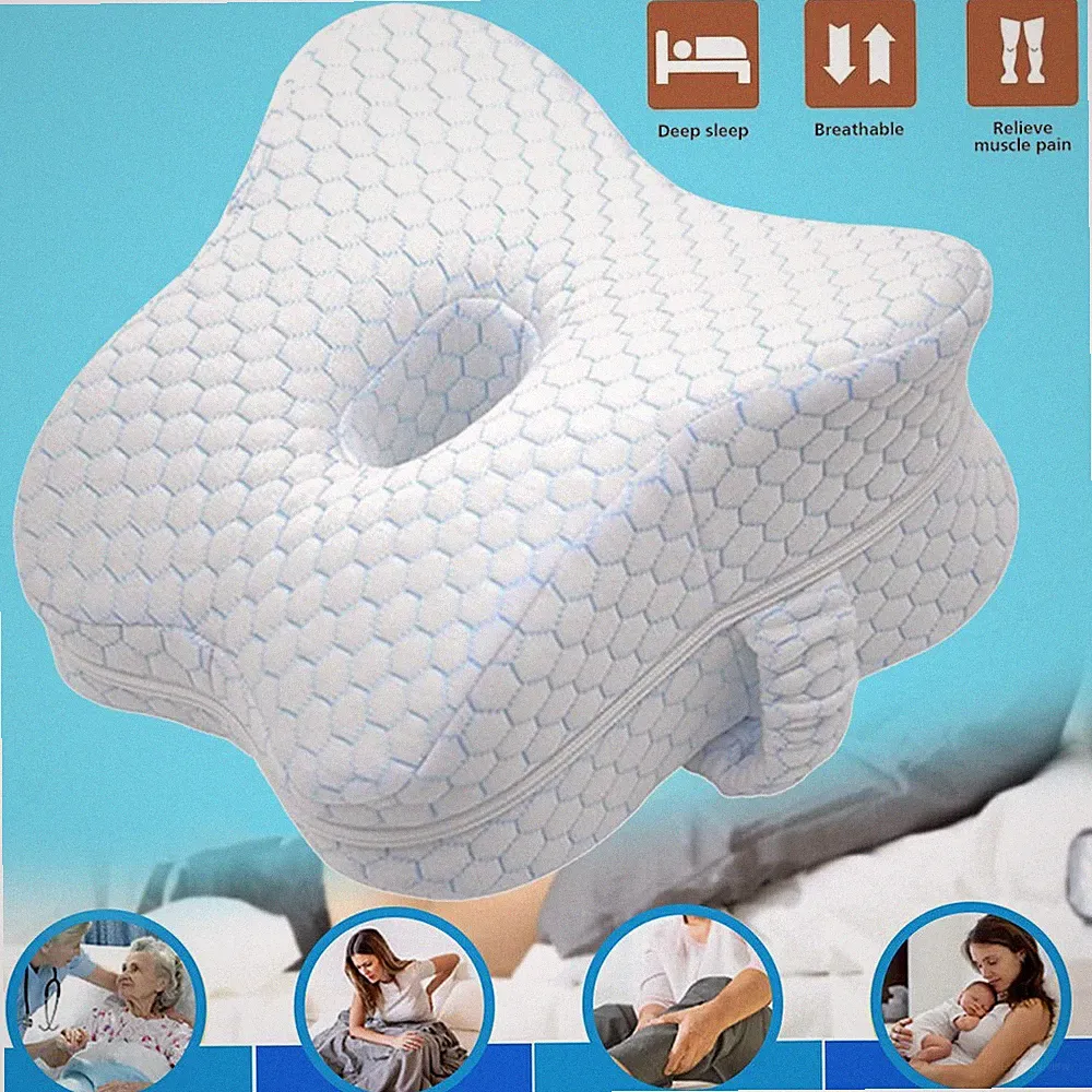 Memory Foam Kniekissen für Seitenschläfer Orthopädisches Beinkissen Körperkissen