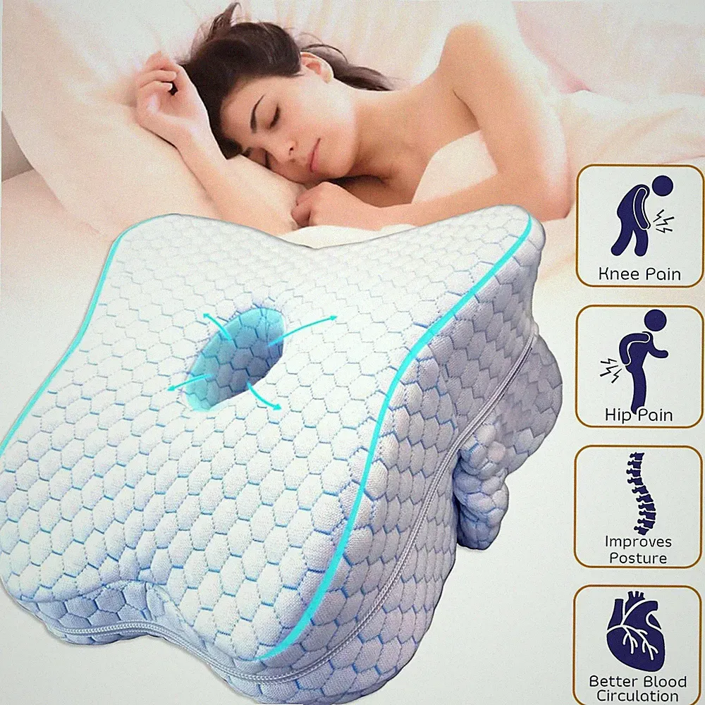 Memory Foam Kniekissen Orthopädisches Schlafkissen für Seitenschläfer Beinkissen