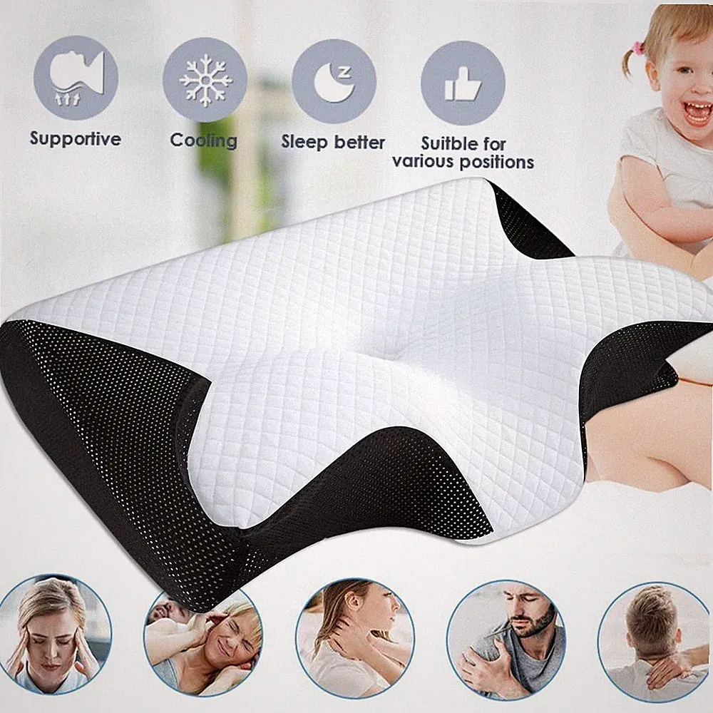Memory Foam Kopfkissen Bauchschläfer Nackenkissen Orthopädisches Schläferkissen
