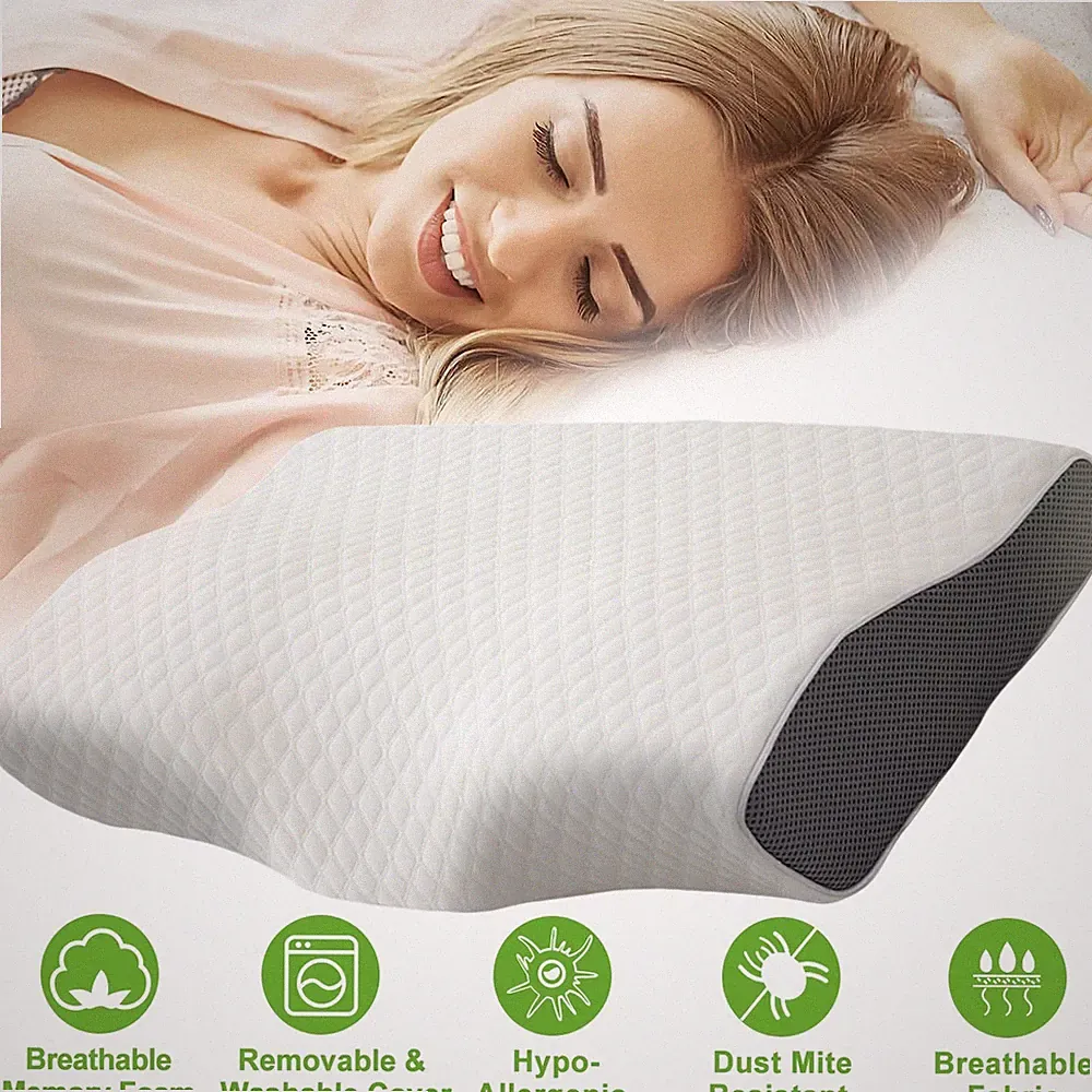 Memory Foam Kopfkissen Ergonomisches Nackenkissen Orthopädisches Schlafkissen