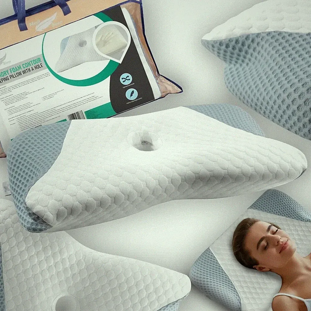 Memory Foam Kopfkissen Ergonomisches Nackenstützkissen 60x32 cm Schlafkissen