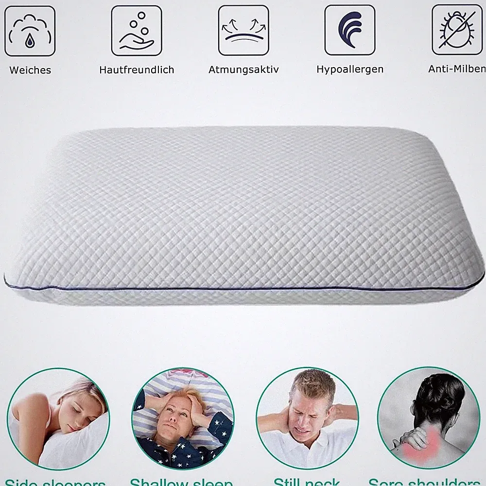 Memory Foam Kopfkissen Flaches Seitenschläferkissen Nackenkissen Schlafkissen
