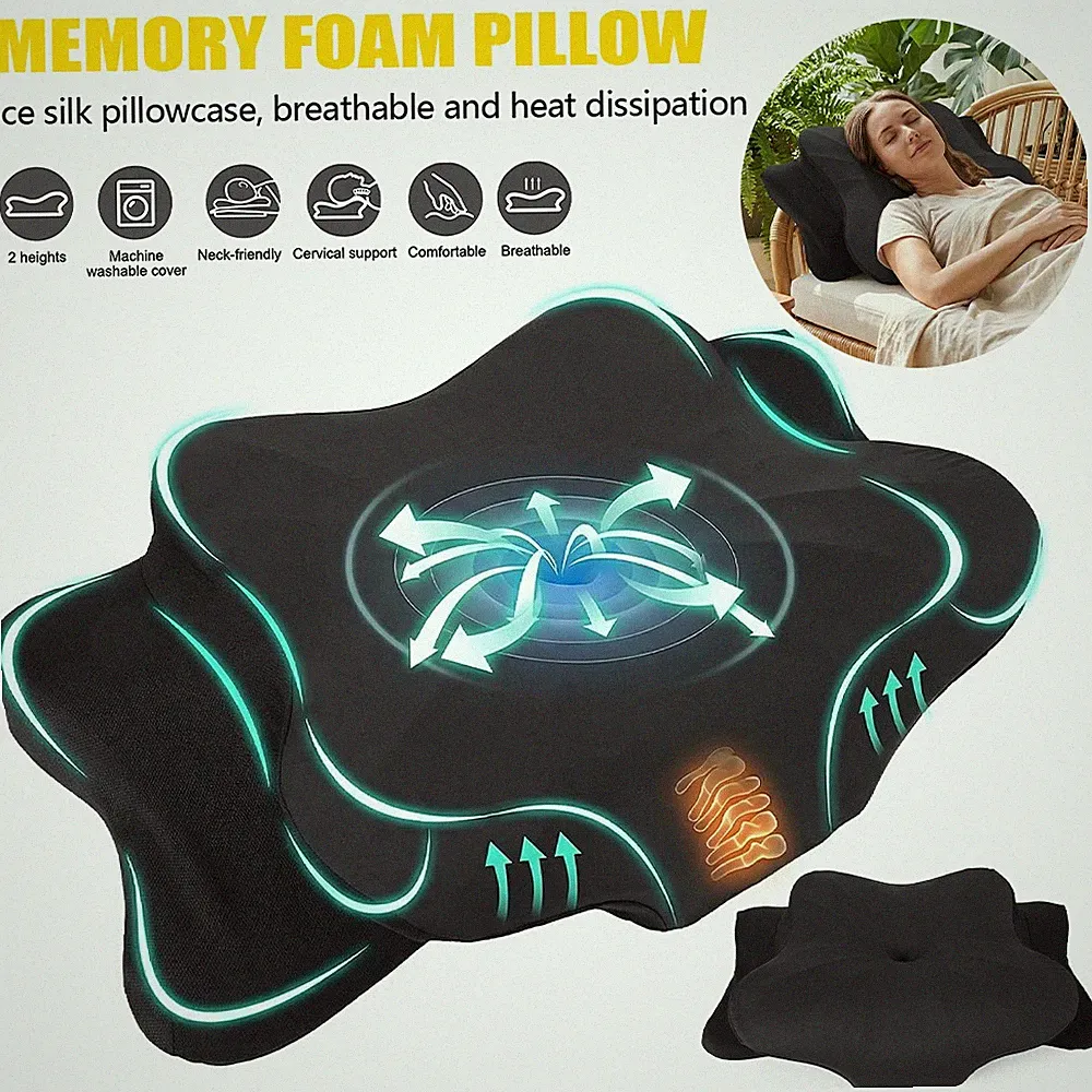 Memory Foam Kopfkissen Nackenkissen Orthopädisches Komfort für Seitenschläfer
